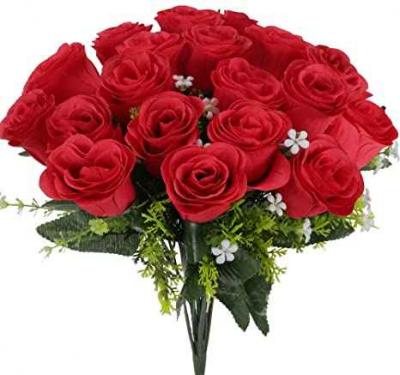 GTIDEA Fake Roses Red Artificial Flowers 