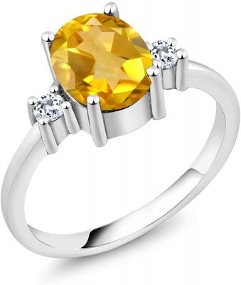 925 Yellow gold sterling silver ring 